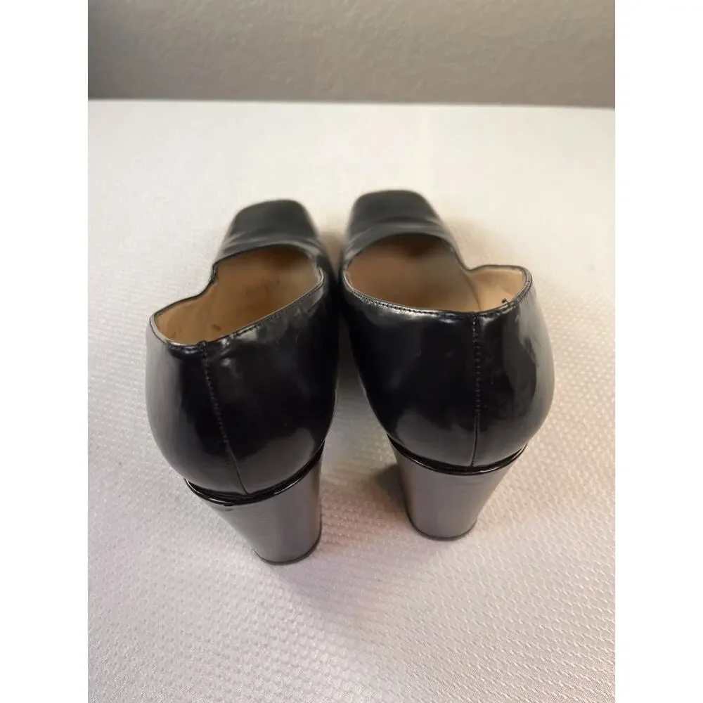 Gucci Size 4‎ Women's Square Toe Leather Pumps in Black - Picture 5 of 11